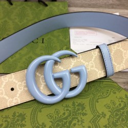 Sito Replica Cintura larga Gucci GG Marmont 400593 40mm Azzurro imitazioni Miglior Prezzo Cintura larga Gucci GG Marmont 400593 40mm Azzurro Replica