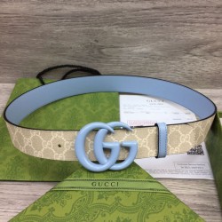 Miglior Prezzo Cintura larga Gucci GG Marmont 400593 40mm Azzurro Replica