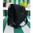 Imitazioni borse griffate a tracolla imbottita grande Prada Re-Nylon 1BD256 Nera