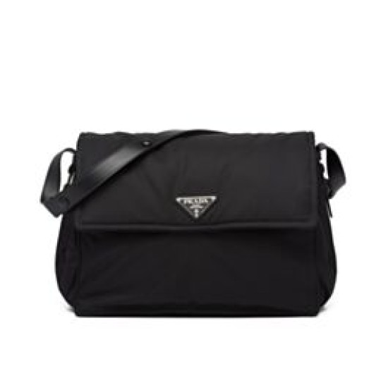 Imitazioni borse griffate a tracolla imbottita grande Prada Re-Nylon 1BD256 Nera