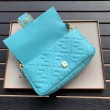 Borse Firmate Replica Baguette Media Fendi Motivo FF Azzurro