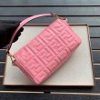 Borsa Baguette Media Fendi Motivo FF Rosa