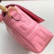Borsa Baguette Media Fendi Motivo FF Rosa