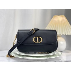 Borsa Christian Dior 30 Montaigne Avenue scatola nera in pelle di vitello