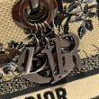 Borsa Dior Medium Lady D-Lite con ricamo Jardin d'Hiver beige