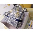 Qualità superiore replica Dior Medium Lady D-Lite Multicolor Ricamo Rêve d'Infini Blu