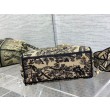 Borsa Dior Medium Lady D-Lite Toile de Jouy Ricamo Marrone