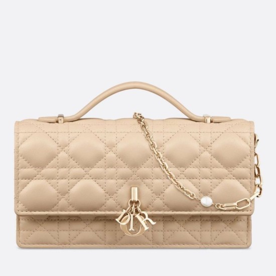 Imitazioni borse griffate Dior Miss Dior Mini Cannage in pelle di agnello Beige