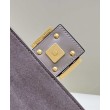 Imitazioni borse griffate Fendi 8BR600 Baguette Chain Midi FF in tessuto tapestry grigio