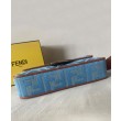 Borse Firmate Replica Fendi Baguette Media 8BR600 denim con motivo FF ricamato tono su tono Blu
