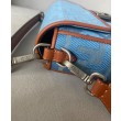 Borse Firmate Replica Fendi Baguette Media 8BR600 denim con motivo FF ricamato tono su tono Blu