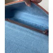 Borse Firmate Replica Fendi Baguette Media 8BR600 denim con motivo FF ricamato tono su tono Blu