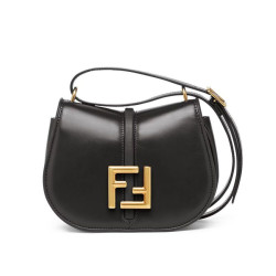 Borse Firmate Replica Fendi C'mon Small/Medium Satchel con curvatura 8BS082 Nera