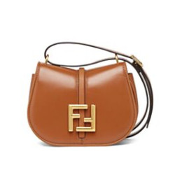 Borse Replica Fendi C'mon Small Satchel con curvatura 8BS082 Caffè