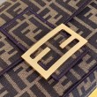 Borsa grande Fendi Baguette in tessuto FF con finiture nere