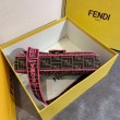 Borsa grande Fendi Baguette in tessuto FF con finiture rosa