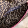 Borsa grande Fendi Baguette in tessuto FF con finiture rosa