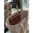 Borsa maxi Panier YSL Saint Laurent 693242 in rafia marrone scuro Borsa maxi Panier YSL Saint Laurent 693242 in rafia marrone scuro