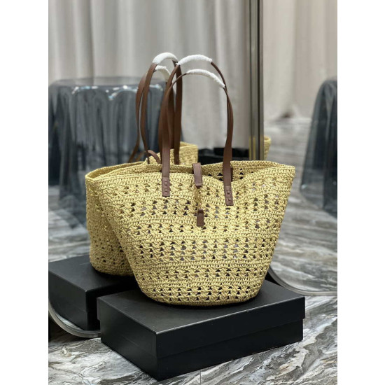 Bora Pari all'originale replica maxi Panier YSL Saint Laurent in rafia color albicocca Bora Pari all'originale replica maxi Panier YSL Saint Laurent in rafia color albicocca