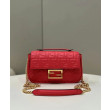 Borsa Midi Fendi Baguette Chain Nappa Rossa Borsa Midi Fendi Baguette Chain Nappa Rossa