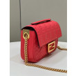 Borsa Midi Fendi Baguette Chain Nappa Rossa Borsa Midi Fendi Baguette Chain Nappa Rossa