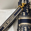 Borsa per telefono Dior Mini Book Tote Ricamo Dior Oblique Blu