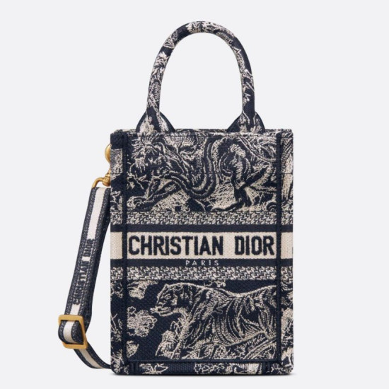 Borse Imitazioni per telefono Dior Mini Book Tote Toile de Jouy Ricamo inverso Blu Borse Imitazioni per telefono Dior Mini Book Tote Toile de Jouy Ricamo inverso Blu