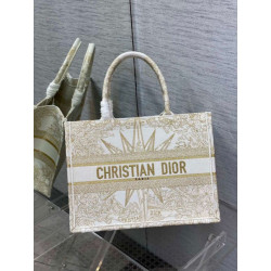 Borse Firmate Replica tote Dior media a libro Rêve d'Infini ricamo Oro