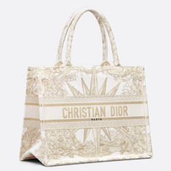 Borse Firmate Replica tote Dior media a libro Rêve d'Infini ricamo Oro
