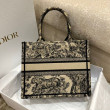 Qualità superiore replica tote Dior piccola a libro Toile de Jouy ricamata Marrone Qualità superiore replica tote Dior piccola a libro Toile de Jouy ricamata Marrone