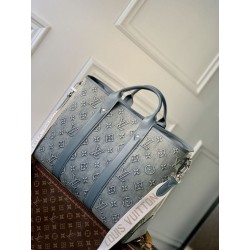 Borsa tote LV M22537 LV Weekend NM blu denim lavato