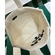 Borsa tote Prada all'uncinetto 1BG392 Crema