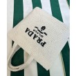 Borsa tote Prada all'uncinetto 1BG392 Crema