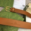 Cintura Gucci con fibbia quadrata e Interlocking G 673921 Marrone