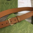 Cintura Gucci con fibbia quadrata e Interlocking G 673921 Marrone