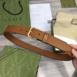 Cintura Gucci con fibbia quadrata e Interlocking G 673921 Marrone