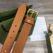 Cintura Gucci con fibbia quadrata e Interlocking G 673921 Marrone