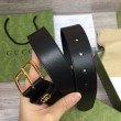 Cintura Gucci con fibbia quadrata e Interlocking G 673921 Nera