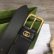 Cintura Gucci con fibbia quadrata e Interlocking G 673921 Nera
