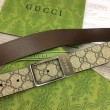 Cintura Gucci GG con fibbia rettangolare 722370 35mm Acciaio Marrone