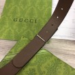 Cintura Gucci GG con fibbia rettangolare 722370 35mm Acciaio Marrone