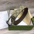 Cintura Gucci GG con fibbia rettangolare 722370 35mm Acciaio Marrone