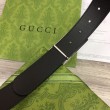 Cintura Gucci GG con fibbia rettangolare 722370 35mm Acciaio Nero