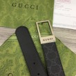 Cintura Gucci GG con fibbia rettangolare 722370 35mm Acciaio Nero