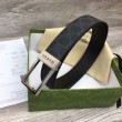 Cintura Gucci GG con fibbia rettangolare 722370 35mm Acciaio Nero