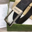 Cintura Gucci GG con fibbia rettangolare 722370 35mm Acciaio Nero