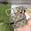 Cintura Gucci GG con fibbia rettangolare 722370 35mm Marrone Argento