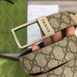Cintura Gucci GG con fibbia rettangolare 722370 35mm Marrone Argento