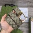 Cintura Gucci GG con fibbia rettangolare 722370 35mm Marrone Oro