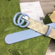 Cintura larga Gucci GG Marmont 400593 40mm Azzurro